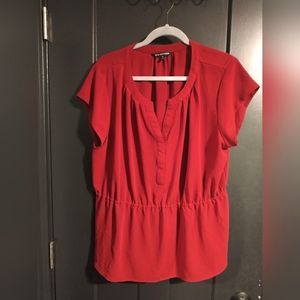 41 Hawthorn, Red short sleeve blouse (1X)